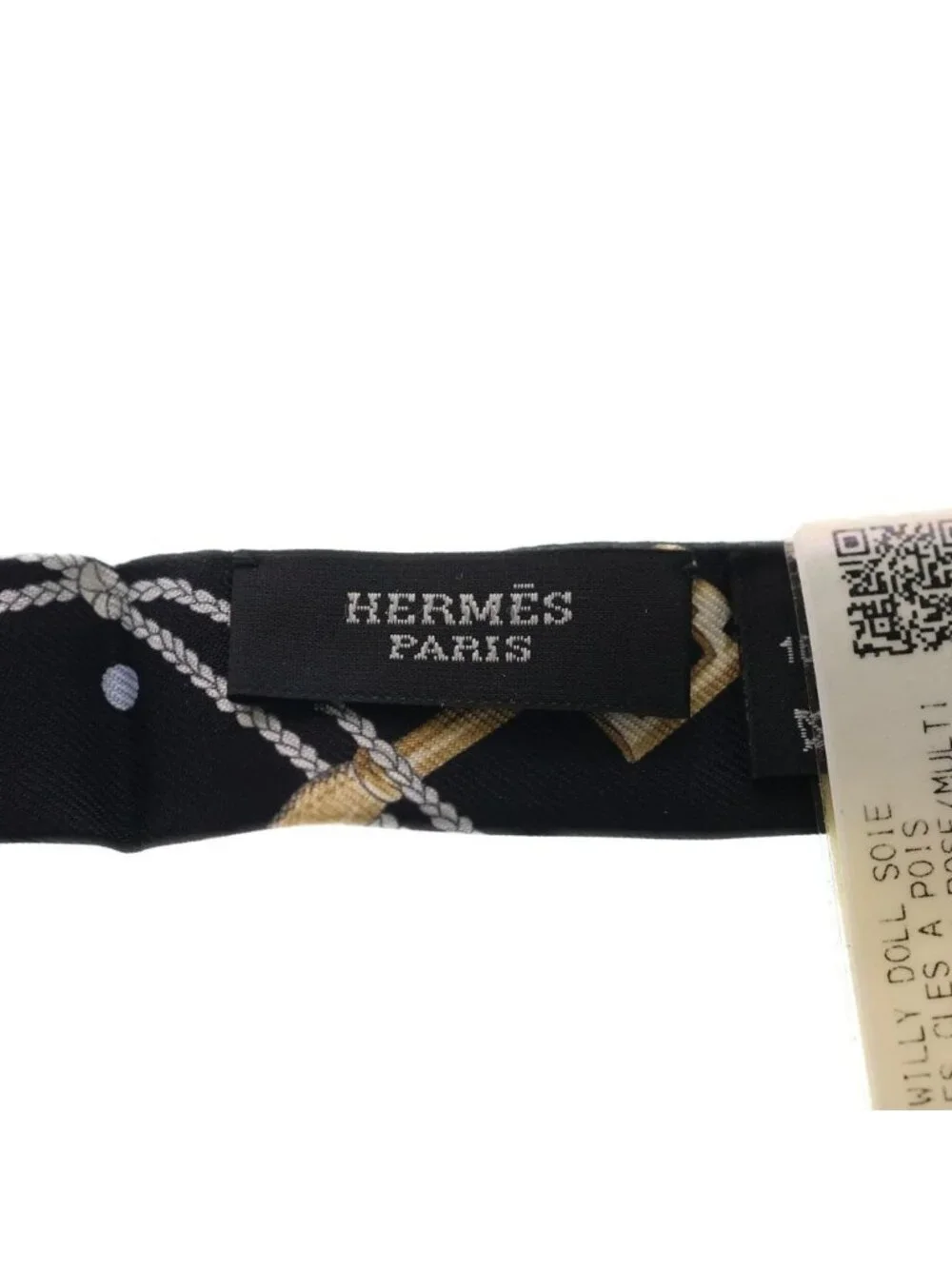 Hermes Tall les Clair Pore Silk Scarf Black - Picture 4 of 6